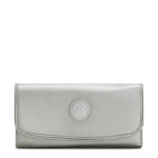 Kipling Money Land Metallic Snap Portefeuille Zilver | BE 1785UZ